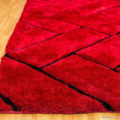 Acarpet Red Polyester Carpet(4 ft,  X 6 ft, Rectangle)