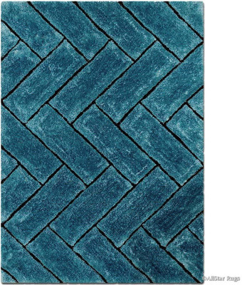 ATM Light Blue Polyester Carpet(3 ft,  X 6 ft, Rectangle)