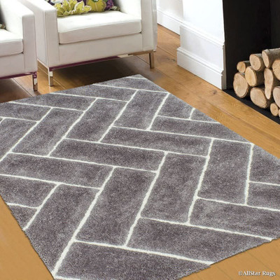 AyanCarpets Grey Polyester Carpet(5 ft,  X 7 ft, Rectangle)