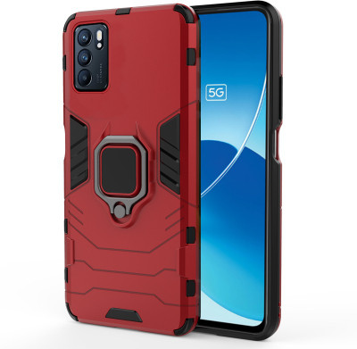 SMARTPOCKET Back Cover for OPPO Reno6 5G(Red, Rugged Armor, Pack of: 1)