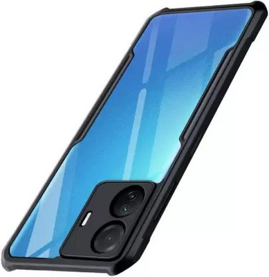 jpmobilecases Bumper Case for Vivo T1 44W, Vivo T1 44W(Transparent, Black, Camera Bump Protector, Pack of: 1)