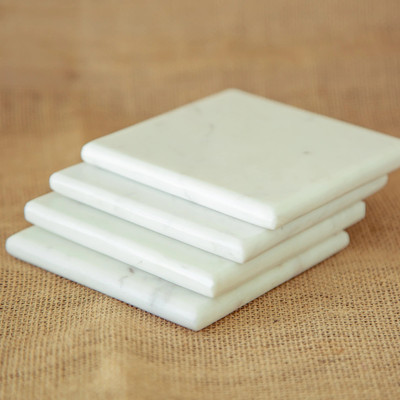 BAKERS4U Square Marble Coaster Set(Pack of 6)