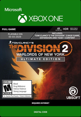 The Division 2 - Warlords of New York - Ultimate Edition Ultimate Edition with Game and Season Pass(Code in the Box - for Xbox One)