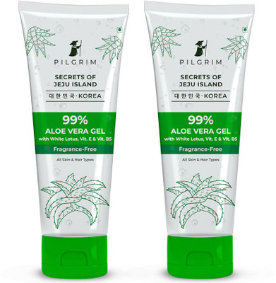 Pilgrim Pure Aloe Vera Gel With Vitamin E-Pack of 2, Multi Purpose Gel For Hair & Skin(400 g)