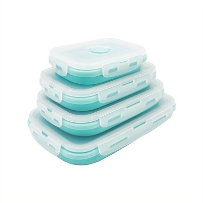 faire la cuisine Silicone Utility Container  - 2850 ml(Pack of 4, Blue)