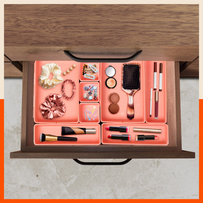 Bathla Empty Cutlery Box Drawer Case(Pink  Holds 8 Pieces)
