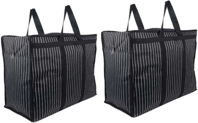 MINDKING (Expandable) Canvas Shopping Bags for Carry Milk, fruits Vegetable-Kitchen Essential (2 Pcs) Duffel Without Wheels