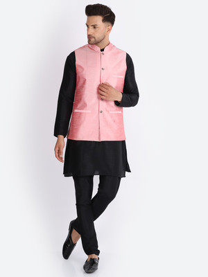 BANHUSSAIN Men Kurta Pyjama Ethnic Jacket Set