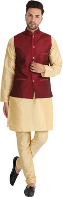 BANHUSSAIN Men Kurta Pyjama Ethnic Jacket Set