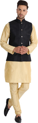 BANHUSSAIN Men Kurta Pyjama Ethnic Jacket Set