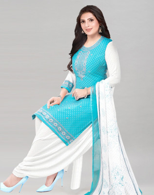Siril Unstitched Crepe Salwar Suit Material Checkered, Floral Print, Printed, Geometric Print For Rs. 299 @ 84 %