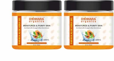 Donnara Organics Papaya Aloe Vera Gel For Even Tone Skin Pack of 2 of 100 gms(200 g)