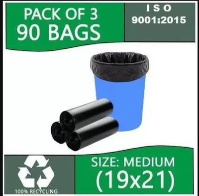 SAISWAR Garbage Bag for home& office /M SIZE 19X21 Biodegradable Garbage Bag Medium 3 L Garbage Bag  Pack Of 90(90Bag )