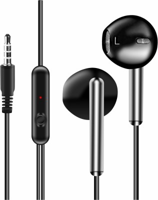NEXTGEN 226 H.F Wired Earphones with Mic, Extra Bass & Tangle Free Wire |Metallic Design Wired Headset(Black, In the Ear)