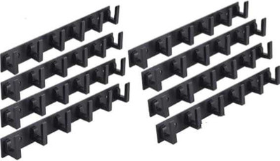 deeplax BLK ftat 6 PIN Stainless Steel Cloth Hook/Hanger/KeyHolder/DoorHook set of 8 pcs Hook Rail 6(Pack of 8)