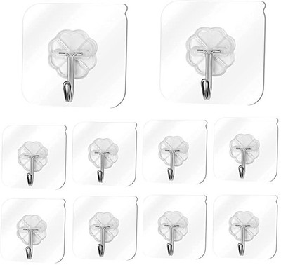 AADGEX Plastic Wall Hooks Heavy Duty Hooks for Hanging ( PACK OF 10 ) Hook 10(Pack of 1)