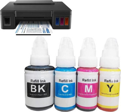 ZOKIO Ink Bottle For Canon G Series G2010 G2012 G3000 G3010 G3012 G4000 G4010 Black + Tri Color Combo Pack Ink Bottle