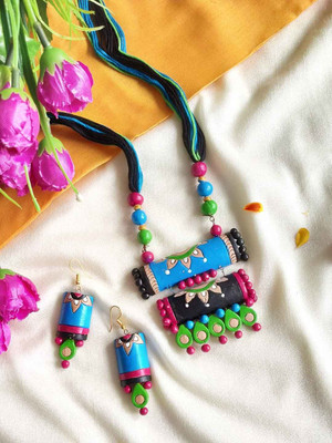 Manmarzi Terracotta Orange Jewellery Set(Pack of 1)