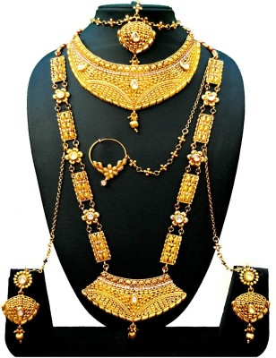 Candy Jewellers Copper Gold-plated Gold, White Jewellery Set(Pack of 8)