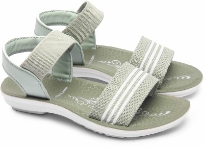 kiero Girls Sling Back Strappy Sandals(Green ,)