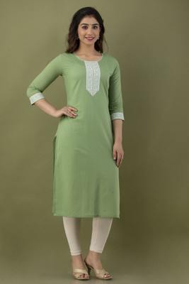 JFT Jaipur Fabtex Women Printed A-line Kurta(Light Green)