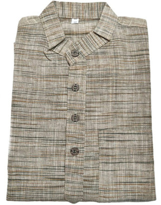 anadiya Men Solid Straight Kurta(Grey)