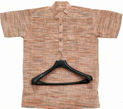 anadiya Men Solid Straight Kurta(Brown)