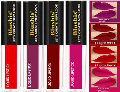 BLUSHIS Super Stay Sensational Forever Liquid Lipsticks Combo of 4 pc(The Red Edition, 16 ml)