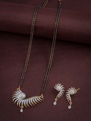HK CREATION Crystal Gold-plated Gold Jewellery Set(Pack of 1)