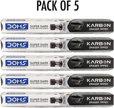 DOMS Karbon Eraser Tipped Super Dark Pencil Pencil(Set of 50, Black)