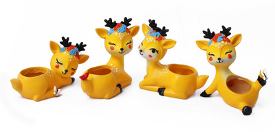 MEHRASLIFESTYLE Plant Container Set(Pack of 4, Poly-Resin)