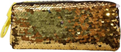 FunBlast Glittering Golden pouch 1 Art Canvas Pencil Box(Set of 1, Multicolor)