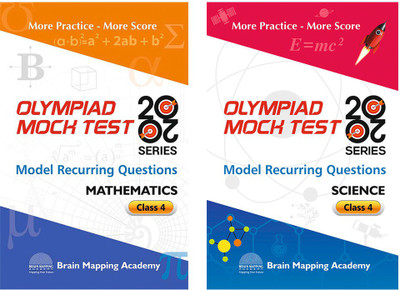 COMBO PACK: OLYMPIAD MOCK TEST 20-20 - Mathematics & Science For CLASS 4 [Set Of 2 Books](Paperback, Brain Mapping Academy)