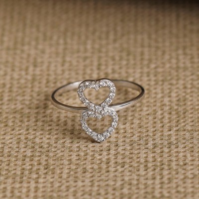 CLARA Sterling Silver Cubic Zirconia Rhodium Plated Ring