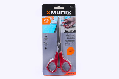 munix GL-2170 169mm/6.6'' Stainless Steel Scissors(Set of 2, Red)