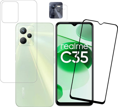 Systek Front and Back Tempered Glass for Realme C35(Pack of 3)