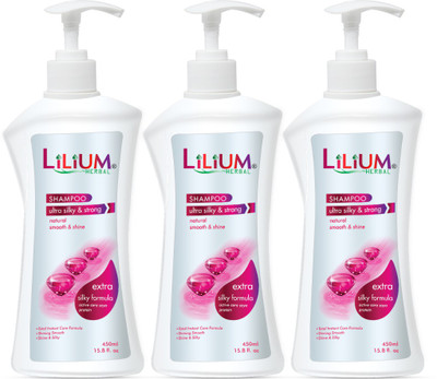 LILIUM Herbal Ultra Silky & Strong Shampoo Pack of 3(450 ml)