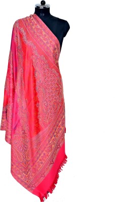 Rishabh Polyester Wool Blend Paisley Women Shawl(Pink)