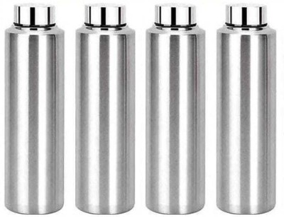 VISAXMI Stainless Steel Combo 4 Water Bottle for college/Fridge/Sports/Gym/Office (4Pcs) 1000 ml Bottle(Pack of 4, Silver, Steel)