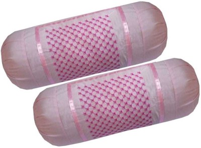 manvicreations Cotton Bolsters Cover(Pack of 2, 40 cm*75 cm, Pink)