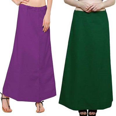 VIOLET-BOTTLE GREEN Pure Cotton Petticoat(Medium)