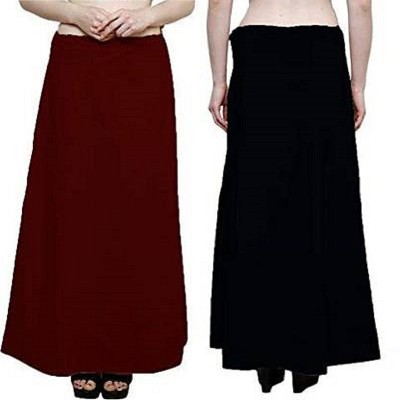 MAROON-BLACK Pure Cotton Petticoat(Medium)