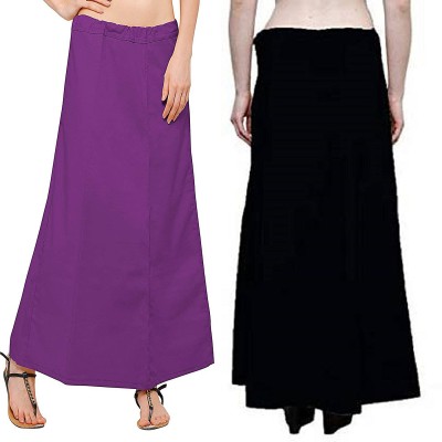 2J28-VIOLET-BLACK Pure Cotton Petticoat(Medium)