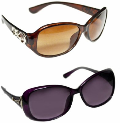 UZAK Oval Sunglasses(For Girls, Multicolor)