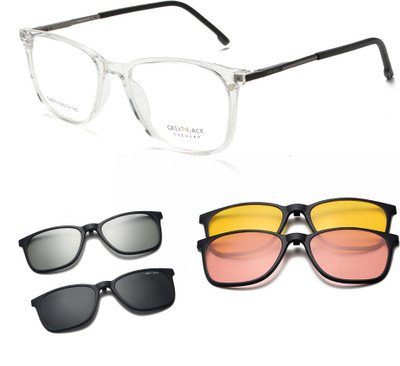 Grey Jack Rectangular Sunglasses(For Men & Women, Red)
