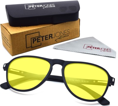 PETER JONES Aviator Sunglasses(For Men & Women, Yellow)