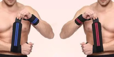ANANYA ENTERPRISES Wrist Band Combo for Gym Workout for Men & Women. (blue, red, Pack of 2) Wrist Support(Blue)