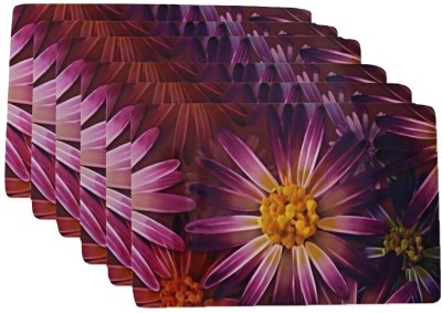 Castle Decor Rectangular Pack of 6 Table Placemat(Purple, PVC)