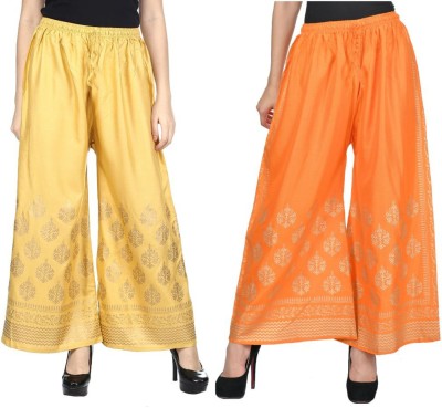 MeLike Relaxed Women Orange, Yellow Trousers