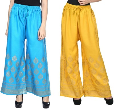 MeLike Relaxed Women Light Blue, Yellow Trousers